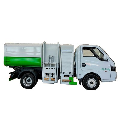 China high quality long endurance mileage 200KM 300km Lithium battery 4cbm automatic garbage collection and transport truck